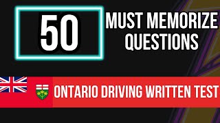 Ontario Driving Written Test 2026 (50 Must Memorize Questions)