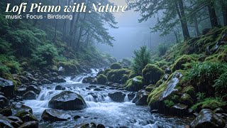 🔴 Lofi Piano with Nature Ambience – Relaxing Study Background (No Loops)
