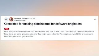 Great idea for making side income for software engineers