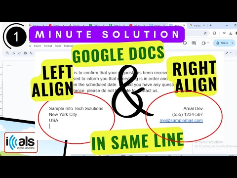 Align Text Left and Right on the Same Line in Google Docs