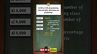 🎓 500 Girls = 25% of Class! How Many Graduate? | Quick Math Trick
