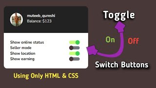 How To Make Toggle/Switch Buttons In HTML & CSS.