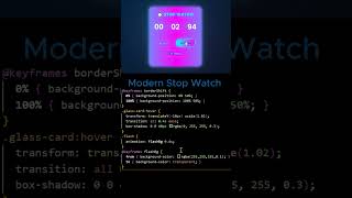 StopWatch with Neon Glow Effect | HTML CSS JS Project 💻#htmlcss #webdesign #stopwatchdesign