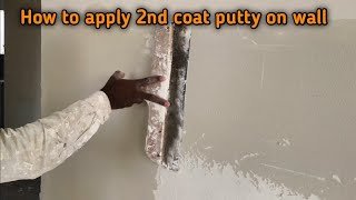 🔥How to apply 2nd coat putty on wall 🔥#wallpaintingideas #wallputtykaisekare