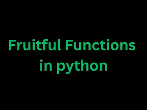 Fruitful function in python | python for beginners