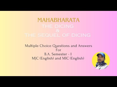 Mahabharata|The Dicing|The Sequel of Dicing|MJC-1(English)|MIC-1(English)