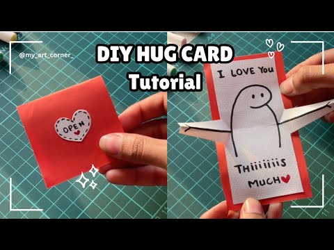 How to make a Pop Up Hug Card | Love You Cards |Handmade Card ✨