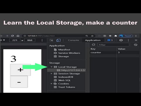 Learn the local storage making a counter, pure JavaScript no frameworks