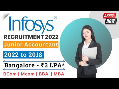 Infosys Recruitment 2022 | Junior Accountant | BCom/Mcom/BBA/MBA | Apply Now