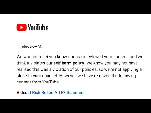 YouTube Deleted My Rick Roll