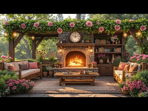 Rose Garden Coffee Shop 🌹 Spring Jazz Ambience for Reading, Relax & Happy Hours