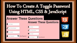 HTML, CSS & JavaScript Tutorials | Create A Toggle Password In HTML, CSS & JavaScript