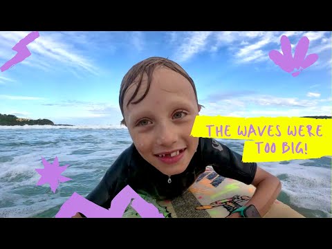 I went out when the conditions were too big! Beginner grom POV surf vlog.