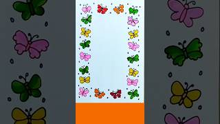 butterfly border design for project, ram drawing/ border design🌟#shorts #drawing #art #borderdesign