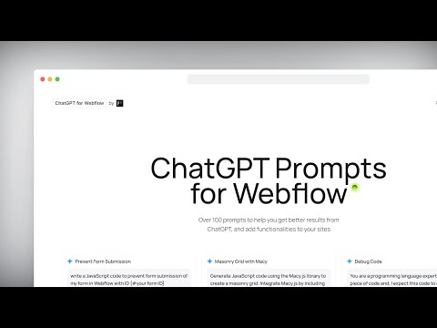 ChatGPT Prompts for Webflow - Launching Soon