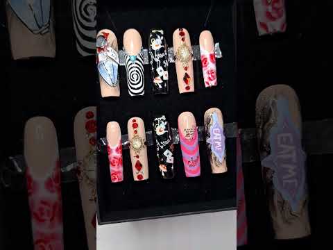 Alice In Wonderland Presson Nails #music #aesthetic #pressons #nailartist #australia #artist