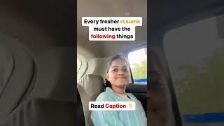 Must have these things in every freshers resume #youtubeshorts #viralshorts