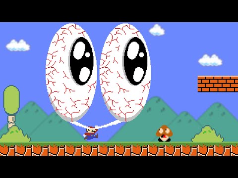 Super Mario Bros., but Every time Mario jumps, his EYES get Bigger!