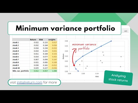 Minimum variance portfolio in Excel / Analyzing stock returns / Episode 15