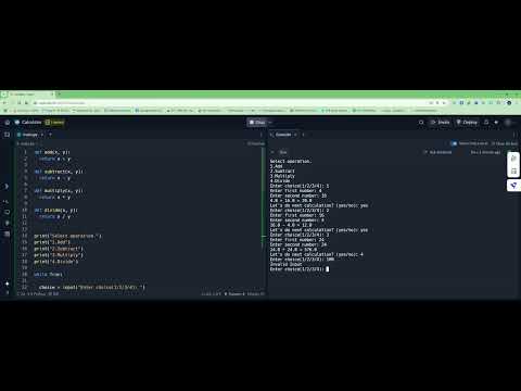 A Calculator made by Using Replit (The Code Is Shown)