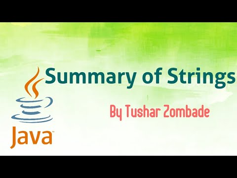 8.4 Strings - Summary of Strings [learn Java]
