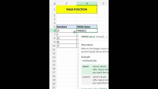 MAXA Function In Excel | MAXA Formula Excel #maxa #max #maxim #excelfunctions #exceltipsandtricks