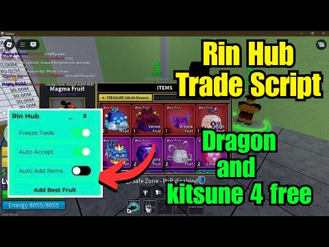 I GOT DRAGON AND 4 KITSUNE!! 🐉💀 |Trade Scam Script | BLOXFRUITS | Rin Hub| GET MORE MYTHICAL FRUITS
