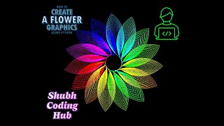 How to create a flower graphics using Pythonl | python me program | #shubh #coding #python #flowers