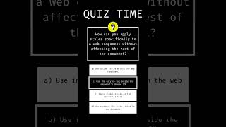 Web Components Quiz - Part 3 - #webdevelopment #codingchallenge  #frontenddevelopment  #frontend