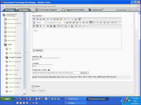 Uploading a podcast to Schoolwires
