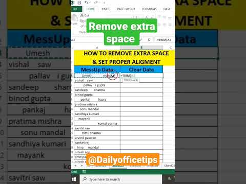 Remove Extra Space 💯😎👉 Daily Office tips💡#excel #msofficetutorial #exceltutorial #msoffice #shorts