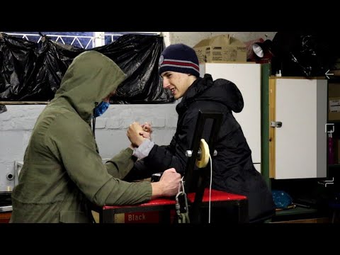 18 Year Old Boy Armwrestling a Bodybuilder