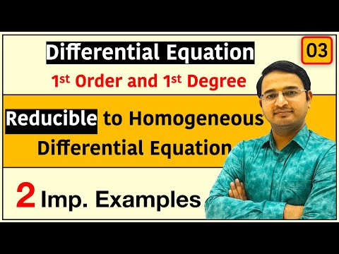 Reducible to Homogeneous Differential Equation| Differential Equation first Order and first Degree