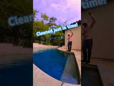 Just finished cleaning… and boom! Rain.🌧️ #poolcleaning #swimmingpool #satisfying #short