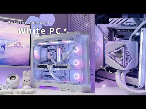 $3600💵Most Beautiful White Gaming PC Building💻🤍| RTX5080, AMD 9950X 3D | MSI MAG PANO 100R PZ
