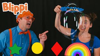 Blippi Learns Shapes and Colors With Big Bubbles | Fun and Educational Videos For Kids