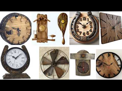 Rustic Pallet Wood Wall Clock, Handmade Reclaimed Wood Round Clock, Farmhouse Modern Home Decor