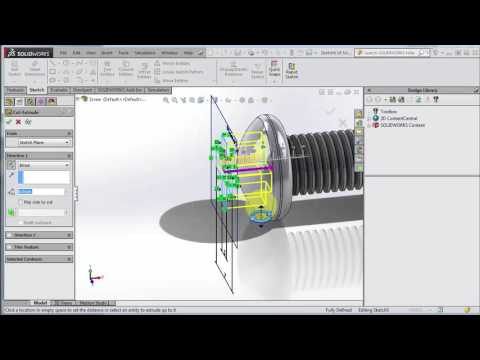 Model a screw, Part 3 Combine bodies into one