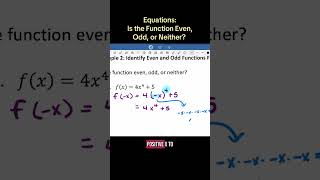 Even, Odd, Neither Functions #algebra2easy #math #function #evenodd #mathtutorial #algebra2 #precal