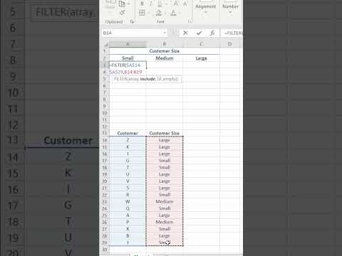 How to Use FILTER in Excel #shorts