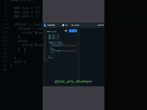 💻Learn Dart: Find the greater between three no. !! #coding #dart #program #code #trending #viral #yt
