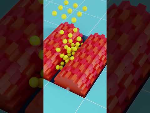 Dropping Spheres Onto The Spinning Gears ⚙️ #satisfying #visualasmr  #blender3d  #3danimation
