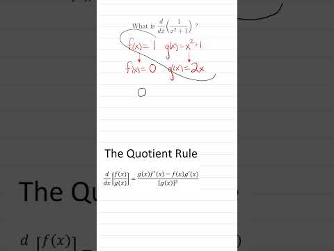 How to Find the Derivative Using Quotient Rule- #shorts #shortvideo #maths #quotientrule #video
