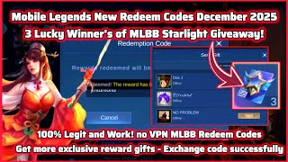 MOBILE LEGENDS REDEEM CODES DEC. 28 2025 - ML CODE + CONGRATULATIONS FOR THE 3 WINNER'S OF STARLIGHT