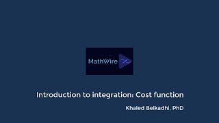 Introduction to integration: Cost function
