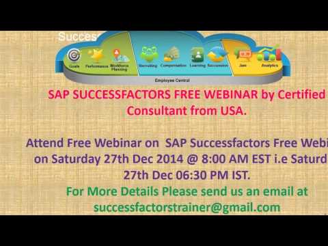 SAP Successfactors Online Training Webinar on 27th Dec @ 8:00 AM EST