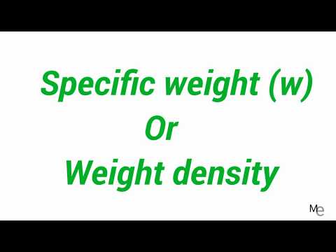 What is Specific weight or weight density?