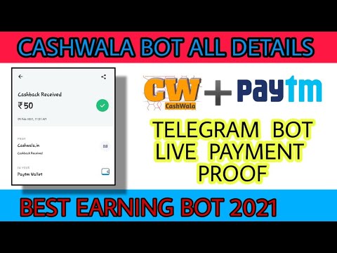 Cashwala bot big payment proof|earn money through telegram bot 2021|Best telegram earning bot 2021|