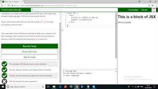 freecodecamp-React Add Comments in JSX-solution