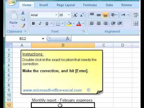 MS Excel Training Module 3 Editing  Cells - Lesson 1 edit text cells